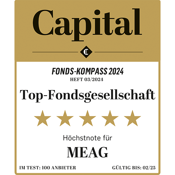 H&ouml;chstnote 5 Sterne und Sprung aufs Siegertreppchen beim Capital Fonds-Kompass 2024